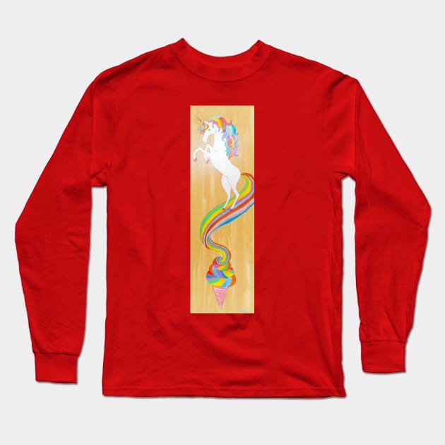 Ice Cream Unicorn Long Sleeve T-Shirt by Polette Color